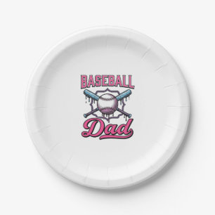 Baseball Dad Vintage Engraving T-Shirt Design (2)_ Paper Plates