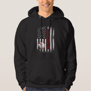 Baseball Dada American Flag Vintage Baseball Hoodie