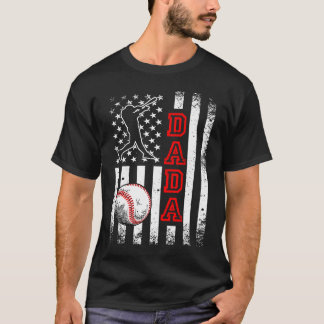 Baseball Dada American Flag Vintage Baseball T-Shirt