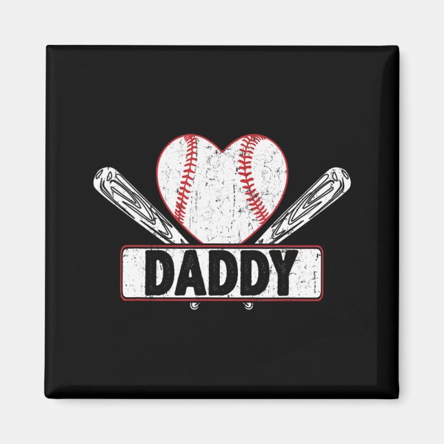 Baseball Daddy Matching Family Softball Baseball L Magnet (Front)