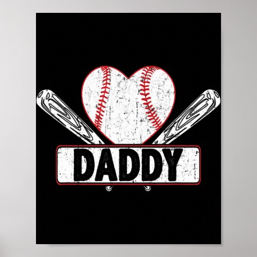 Baseball Daddy Matching Family Softball Baseball L Poster