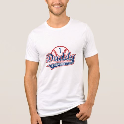 Baseball Daddy of the Rookie 1st Birthday Party Tri_Blend Shirt