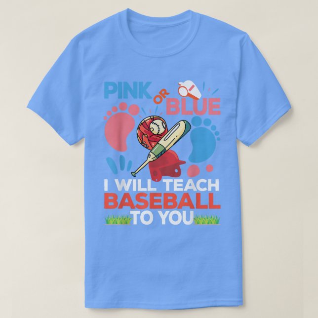 Baseball Daddy To Be Gender Reveal Baby Shower Pre T-Shirt (Design Front)