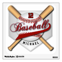 Baseball  - Dark Red Wall Decal