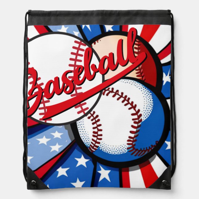 Baseball Days Drawstring Bag (Front)