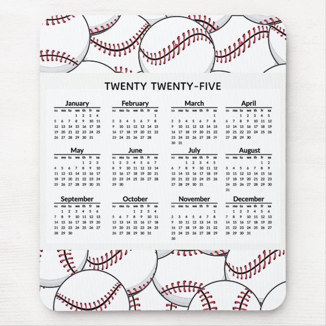 Baseball Design 2025 Calendar