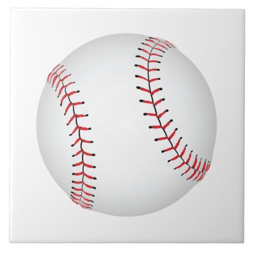 Baseball Design Baseball with Custom BG Color Ceramic Tile
