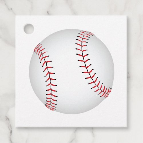 Baseball Design Baseball with Custom BG Color Favor Tags