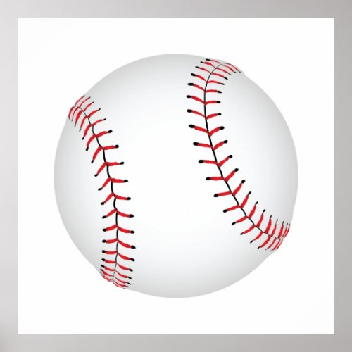 Baseball Design Baseball with Custom BG Color Poster
