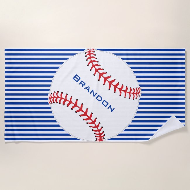 Baseball Design Beach Towel