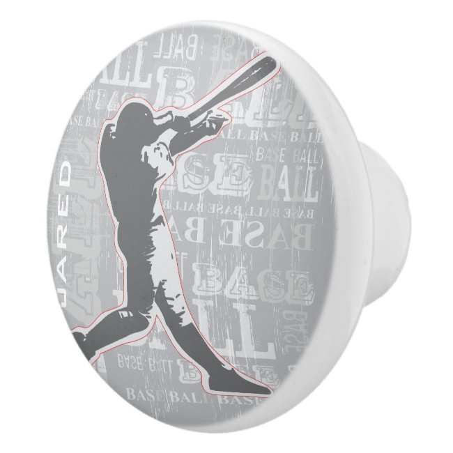 Baseball Design Ceramic pull or Knob