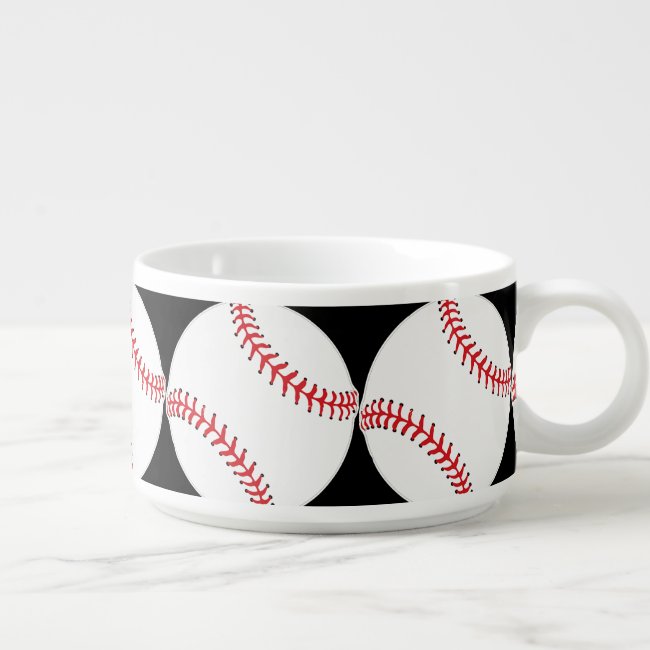 Baseball Design Chili Soup Bowl