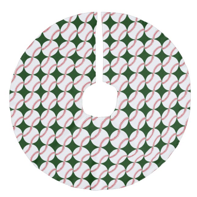 Baseball Design Christmas Tree Skirt (Front)
