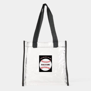 Baseball Design Clear Stadium Tote Bag