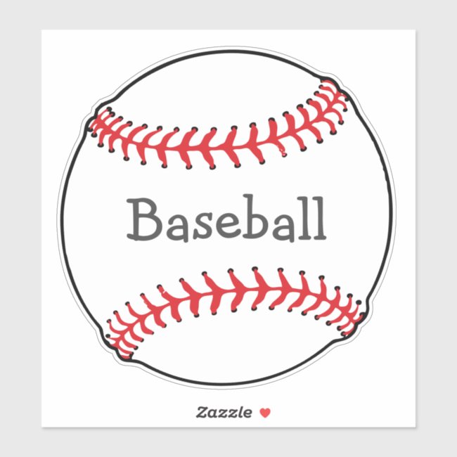 Baseball Design Contour Sticker