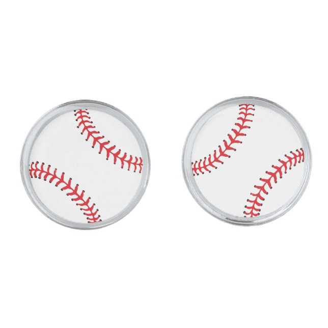 Baseball Design Cuff Links (Front)