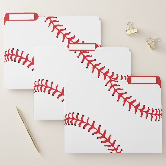 Baseball Design File Folders Set