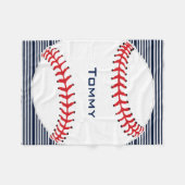 Baseball Design Fleece Blanket (Front (Horizontal))