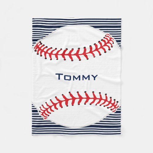 Baseball Design Fleece Blanket