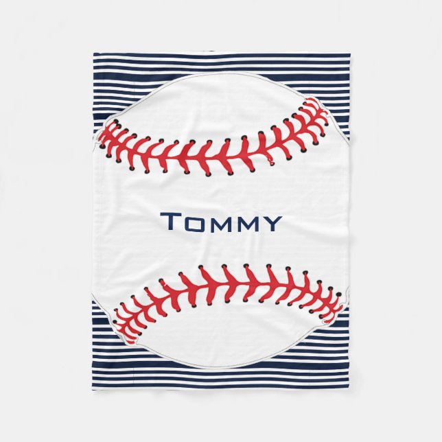 Baseball Design Fleece Blanket (Front)