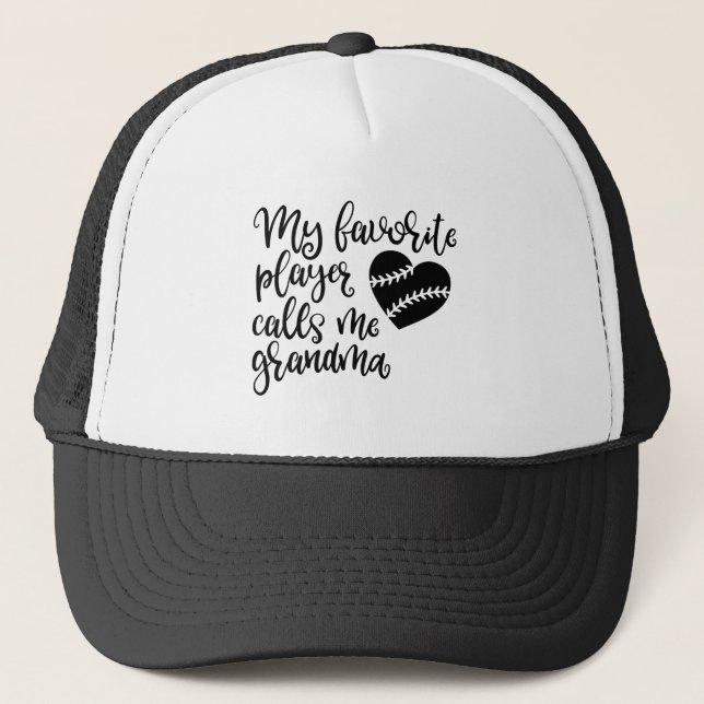 Baseball Design For Grandma Trucker Hat (Front)