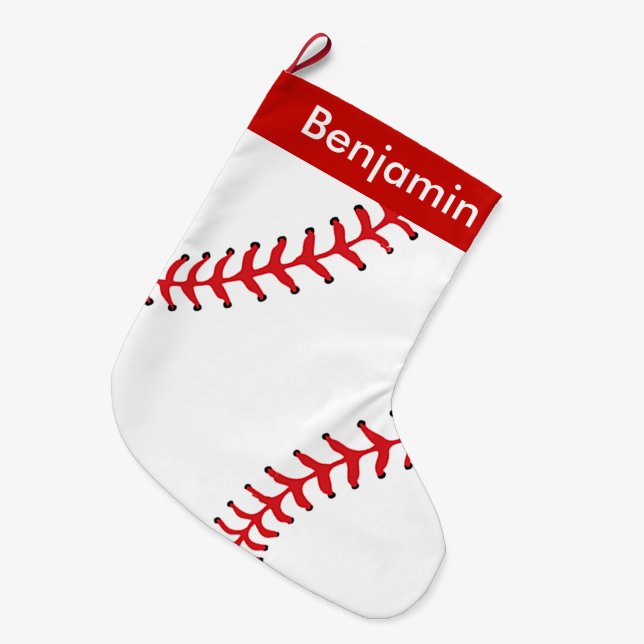 Baseball Design Large Christmas Stocking (Front (Hanging))