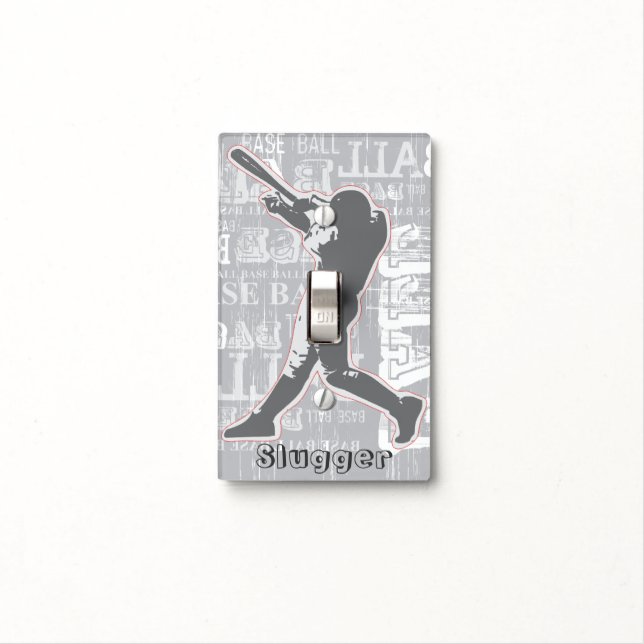 Baseball Design Light Switch Cover (In Situ)