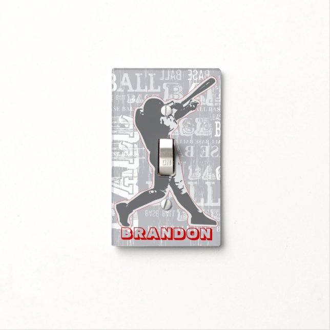 Baseball Design Light Switch Cover (In Situ)
