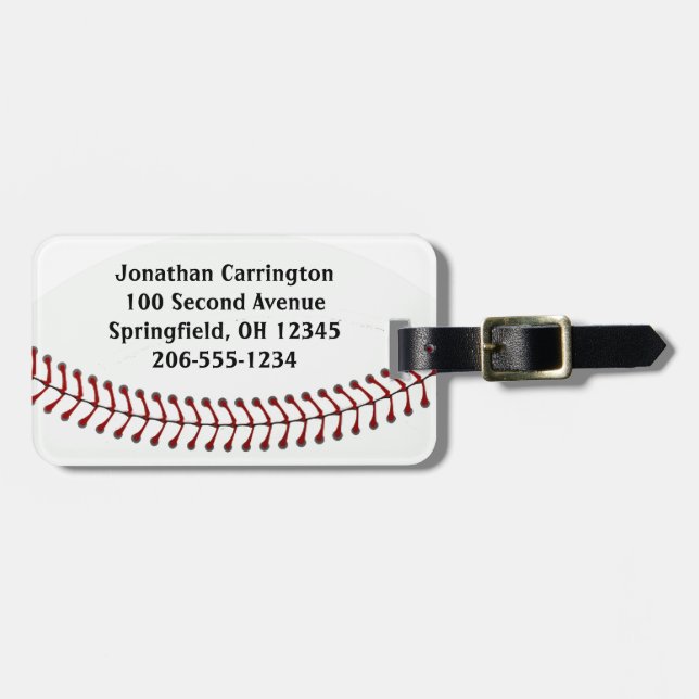 Baseball Design Luggage Tags (Front Horizontal)