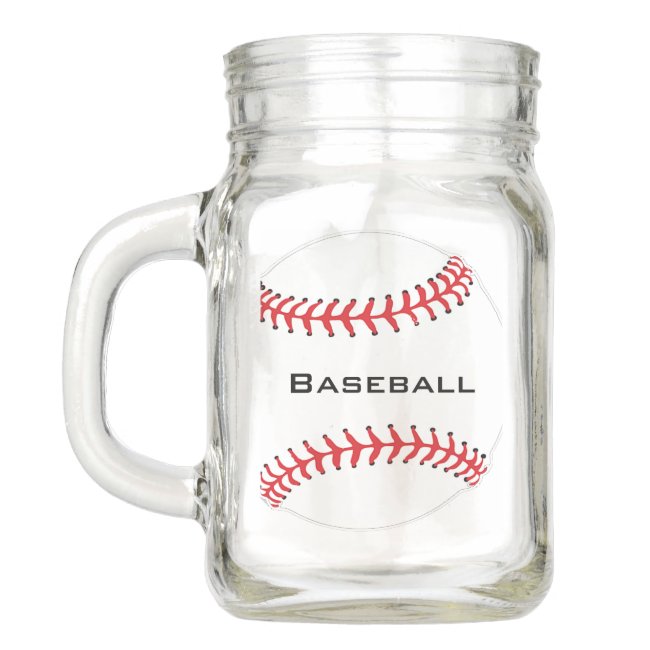 Baseball Design Mason Jar