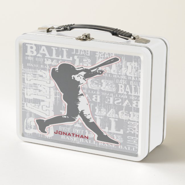 Baseball Design Metal Lunchbox