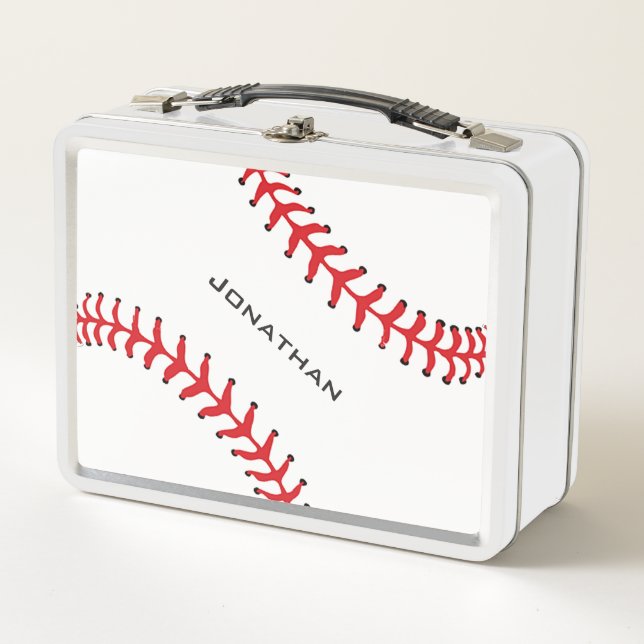 Baseball Design Metal Lunchbox (Front)