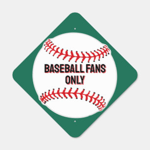 Baseball Design Metal Parking Sign