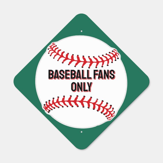 Baseball Design Metal Parking Sign (Front)
