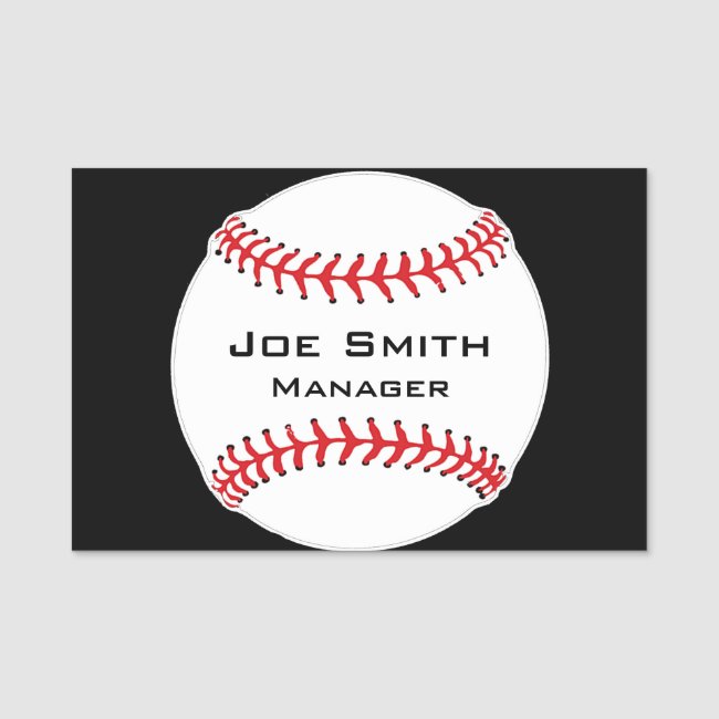 Baseball Design Name Tag