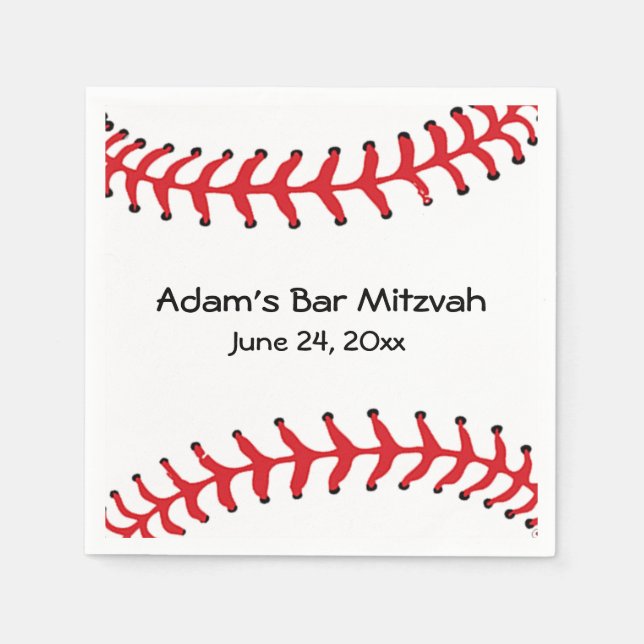 Baseball Design Paper Napkins (Front)
