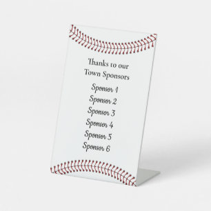 Baseball Design Pedestal Table Sign