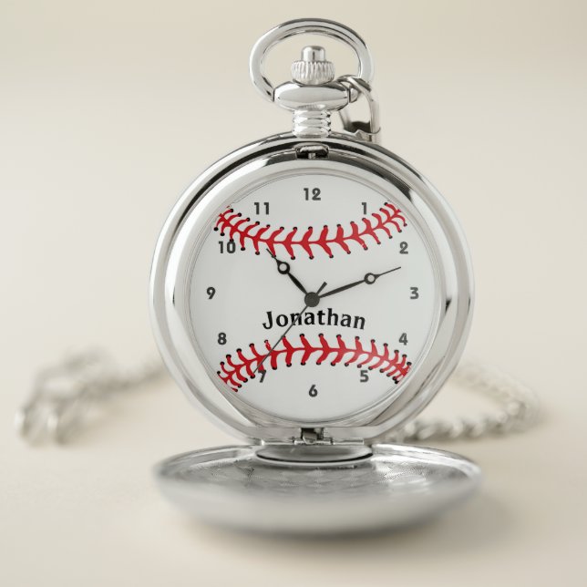 Baseball Design Pocket Watch (Inside)