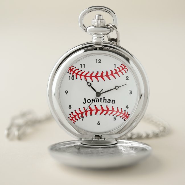 Baseball Design Pocket Watch