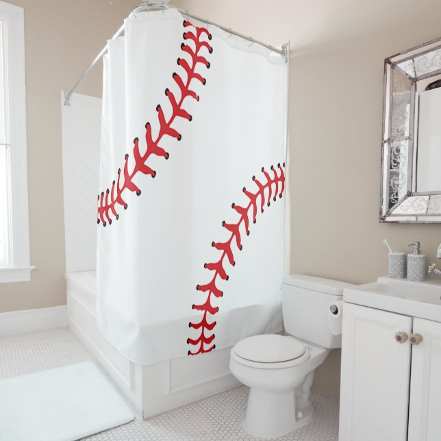 Baseball Design Shower Curtain (In Situ)
