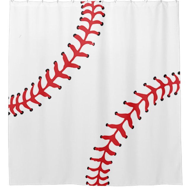 Baseball Design Shower Curtain (Front)