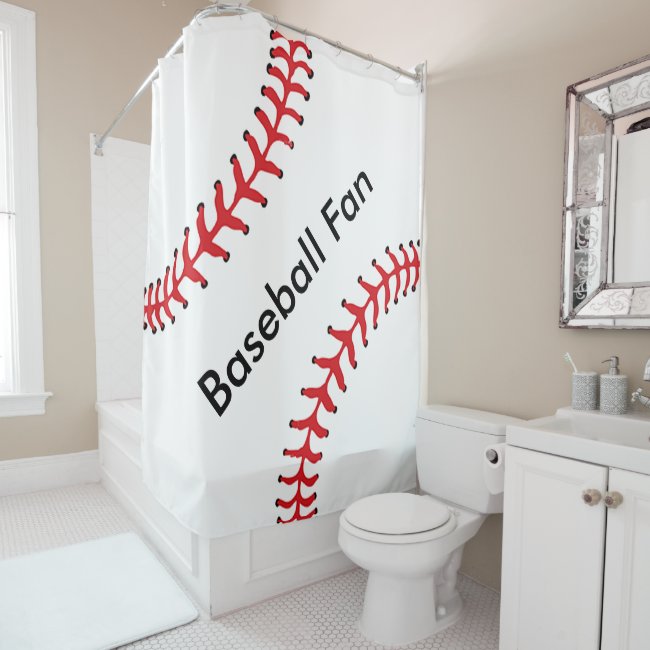 Baseball Design Shower Curtain
