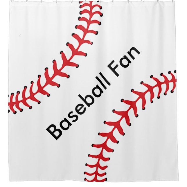 Baseball Design Shower Curtain (Front)