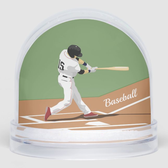 Baseball Design Snow Globe (Front)