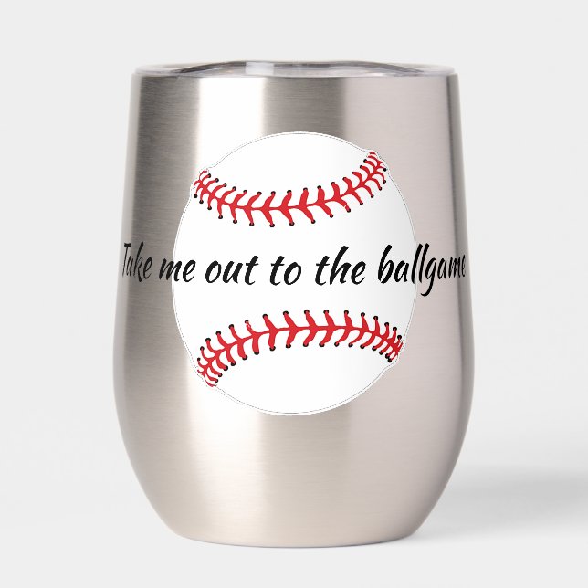 Baseball Design Thermal Wine Tumbler (Back)