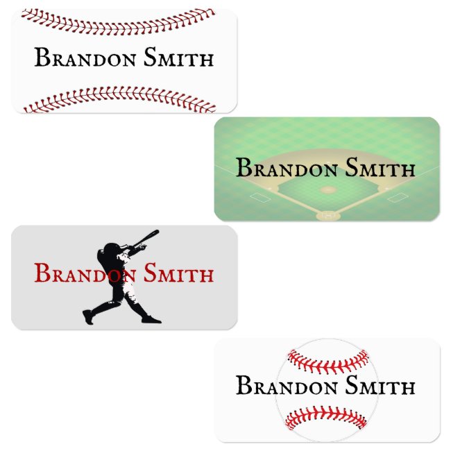 Baseball Designs Name Labels