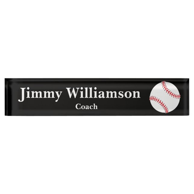 Baseball Desk Name Plate (Front)