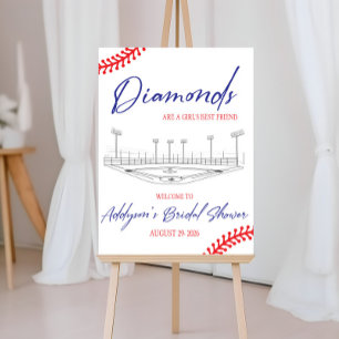 Baseball Diamond Bridal Shower Welcome Foam Board