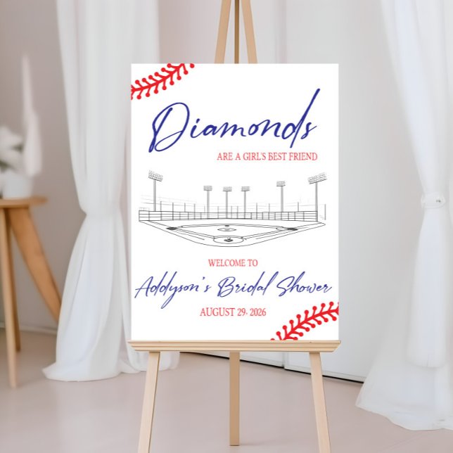 Baseball Diamond Bridal Shower Welcome Foam Board (Creator Uploaded)
