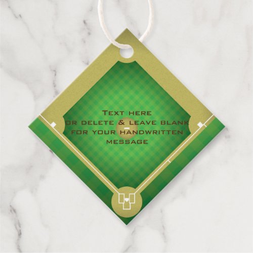 Baseball Diamond Design Favor Card Favor Tags